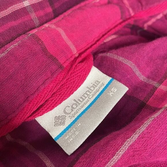 Columbia Cotton Flannel Plaid Button Down Shirt Top Oversized XS - Picture 6 of 7